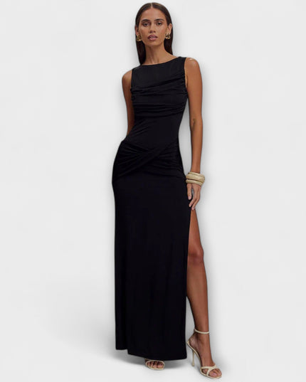 Anja-Lena - Stylisches Maxikleid mit hohem Beinschlitz