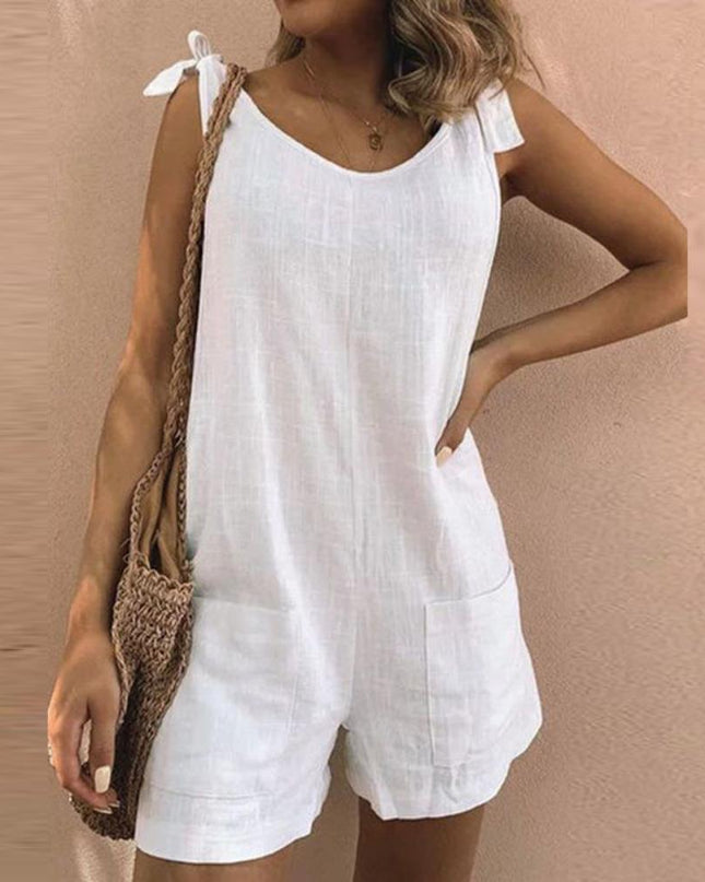 Elga – Playsuit mit Schleifenriemen und Taschen
