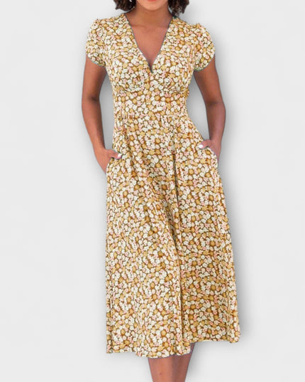 Andrea - Midi Kleid mit Knopfleiste