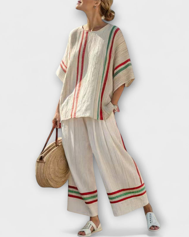 Liora - 2-Teiliges Streifen Sommer Set