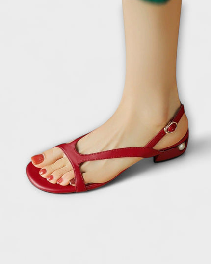 Evelyn - Elegante Flache Sandalen Minna mit Raffiniertem Finish