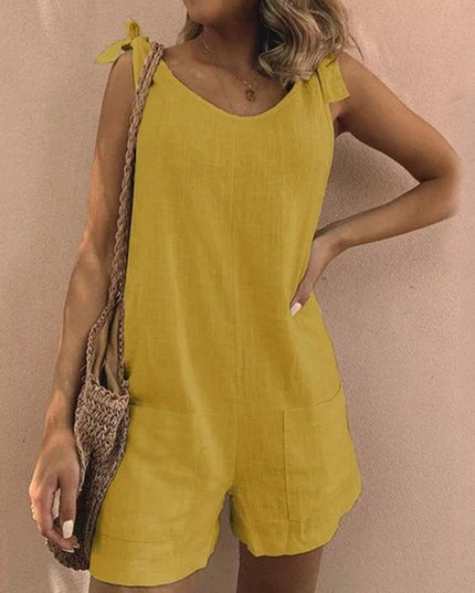 Elga – Playsuit mit Schleifenriemen und Taschen
