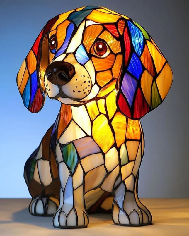 Wilhelmina - Magische Hundelampe aus Buntglas