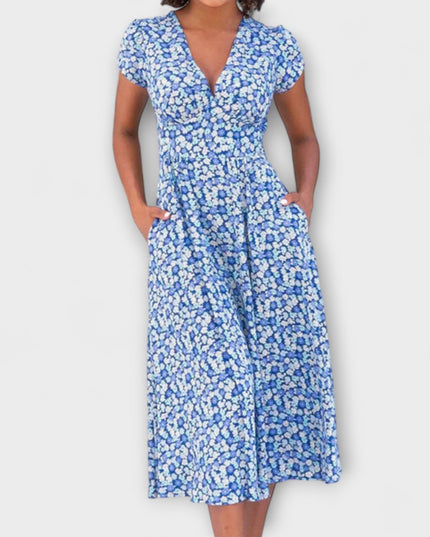 Andrea - Midi Kleid mit Knopfleiste