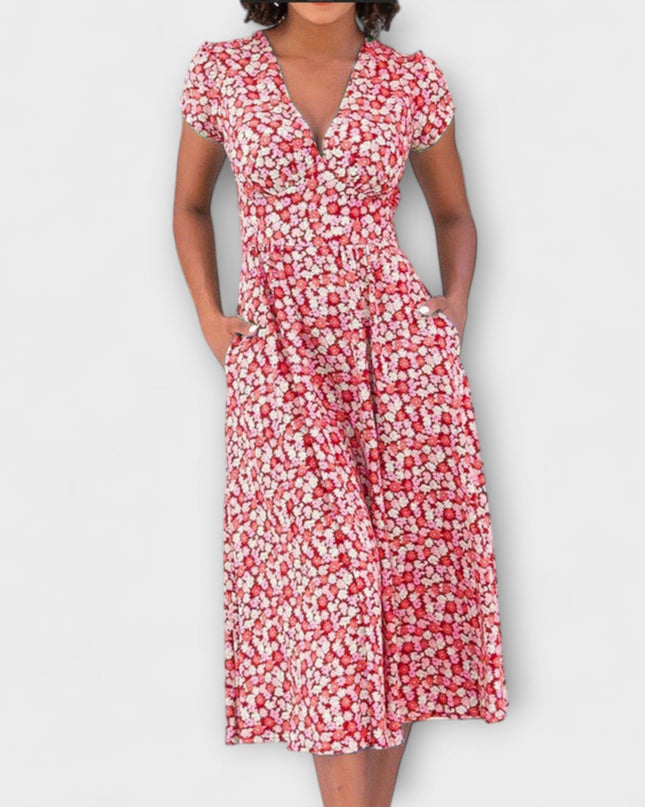 Andrea - Midi Kleid mit Knopfleiste