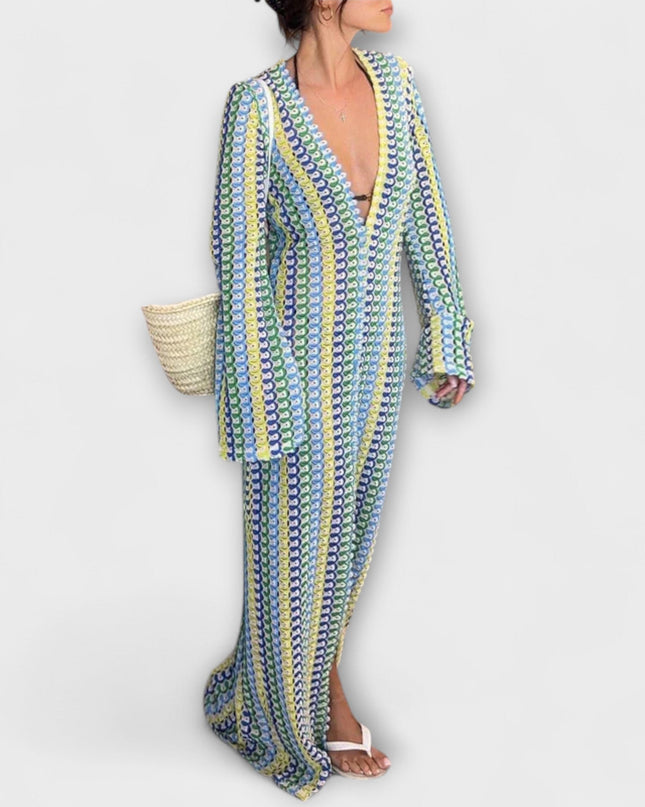 Leonora – Maxikleid mit V-Ausschnitt und Urlaubsflair