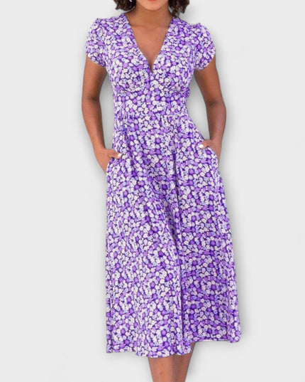 Andrea - Midi Kleid mit Knopfleiste