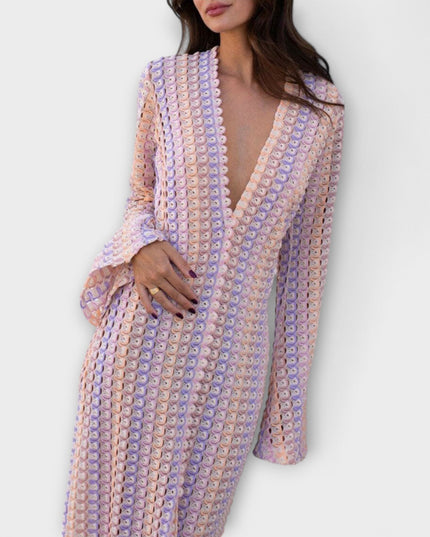 Leonora – Maxikleid mit V-Ausschnitt und Urlaubsflair