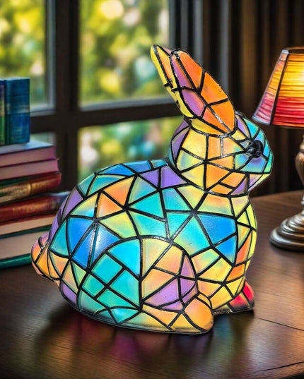 Erika - Hasenlampe aus Buntglas