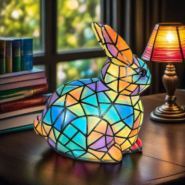 Erika - Hasenlampe aus Buntglas
