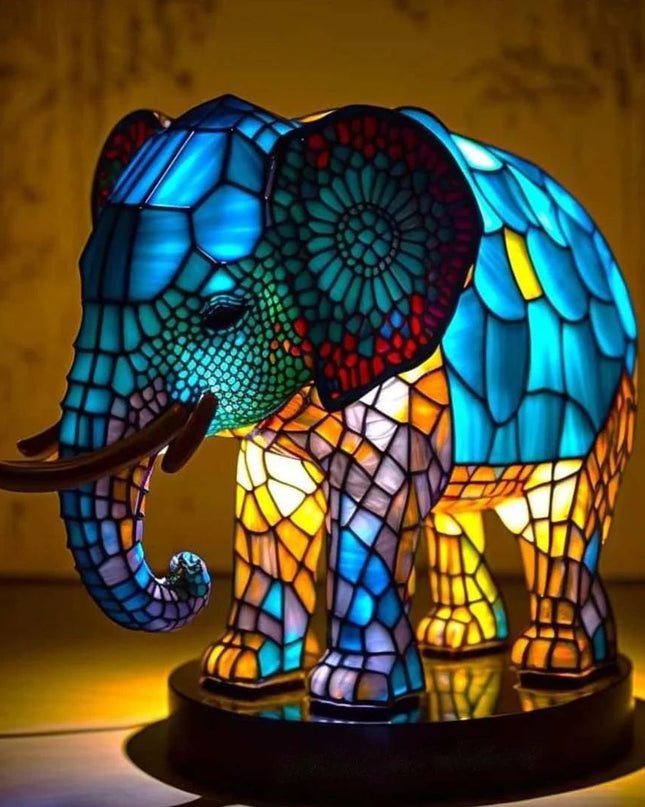 Viktoria - Elefantenlampe aus Buntglas