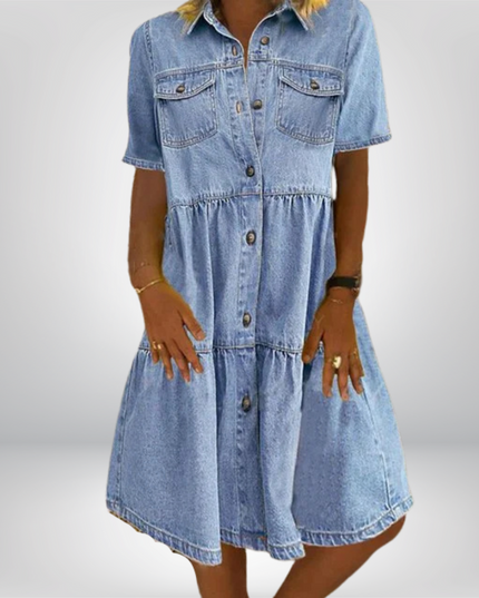 Gudrun - Boho Jeanskleid