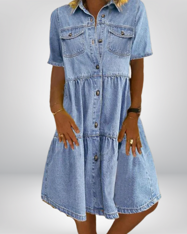 Gudrun - Boho Jeanskleid