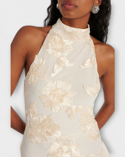 Birgit - Maxikleid mit floralen Applikationen