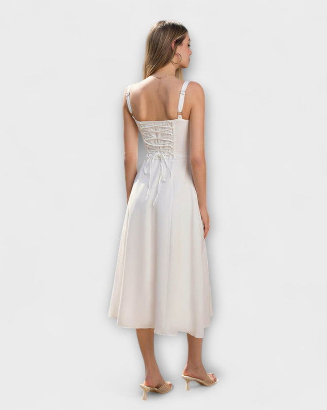 Wilma - Rüschentop Kleid mit Schlitzdetail