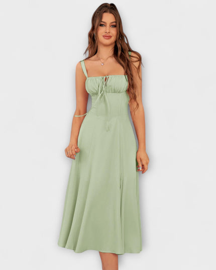 Wilma - Rüschentop Kleid mit Schlitzdetail