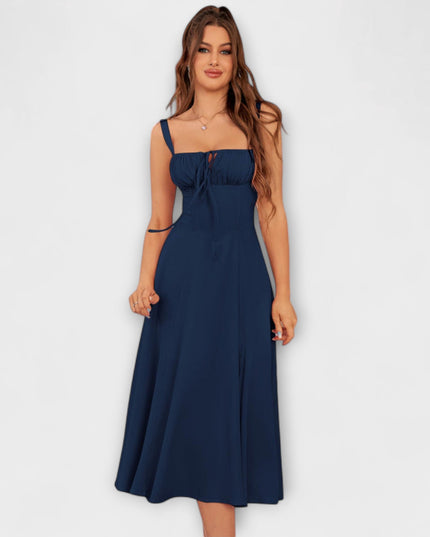 Wilma - Rüschentop Kleid mit Schlitzdetail