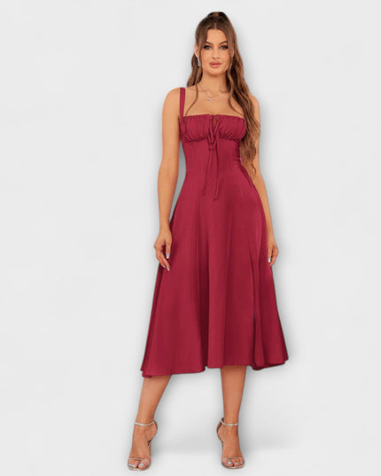 Wilma - Rüschentop Kleid mit Schlitzdetail