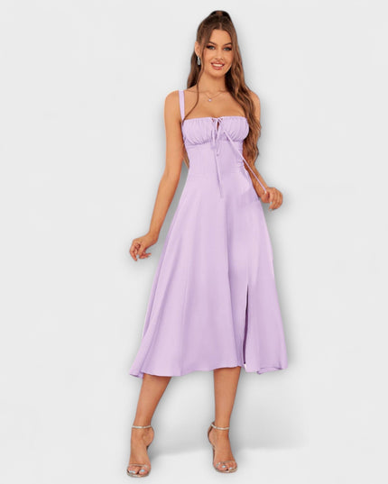 Wilma - Rüschentop Kleid mit Schlitzdetail