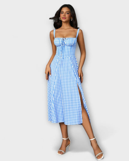 Wilma - Rüschentop Kleid mit Schlitzdetail