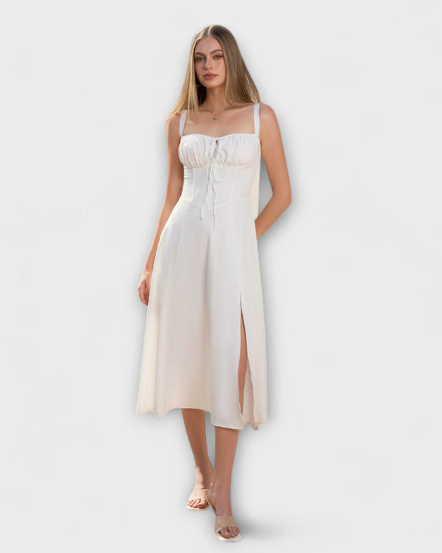 Wilma - Rüschentop Kleid mit Schlitzdetail