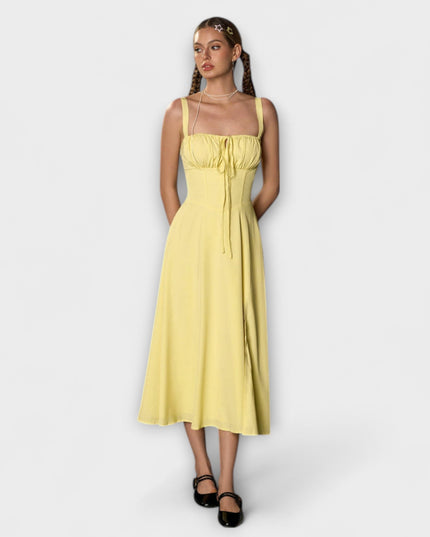 Wilma - Rüschentop Kleid mit Schlitzdetail