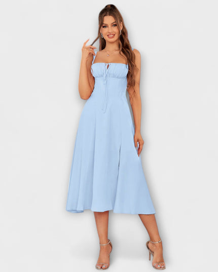 Wilma - Rüschentop Kleid mit Schlitzdetail