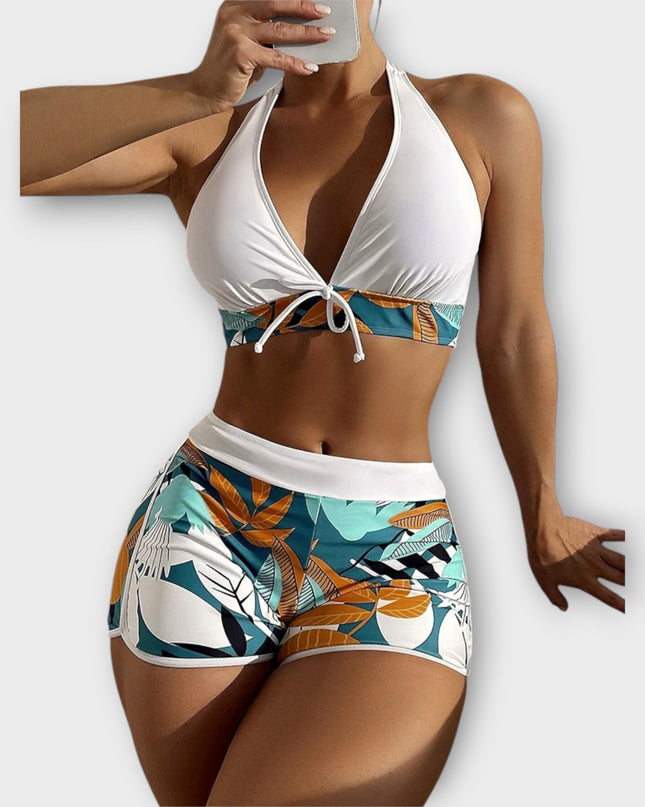 Carla - Hochtailliertes Halter-Bikini-Set