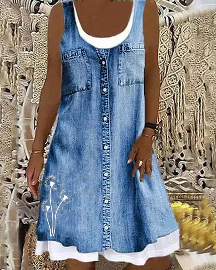 Sibylla - Elegantes Soft Jeanskleid