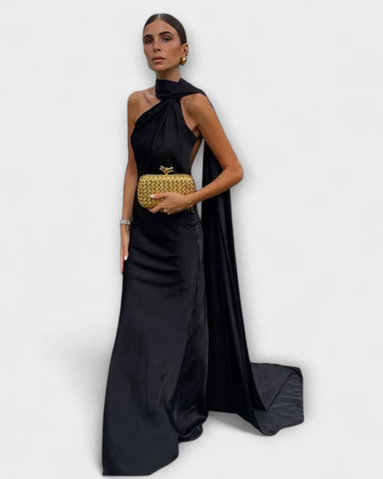 Anika - Schickes Off-Shoulder Halter Maxikleid