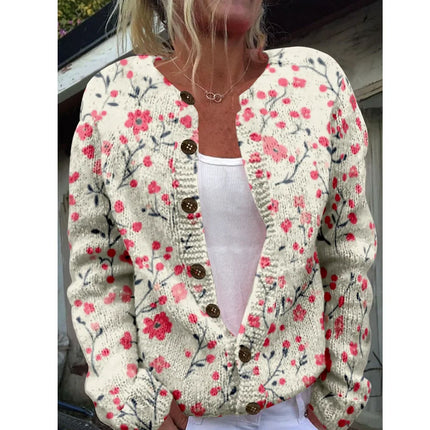 Ismeria - Schicke Strickjacke mit Print