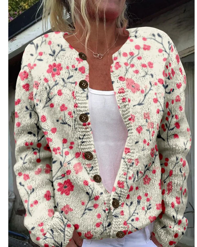 Ismeria - Schicke Strickjacke mit Print