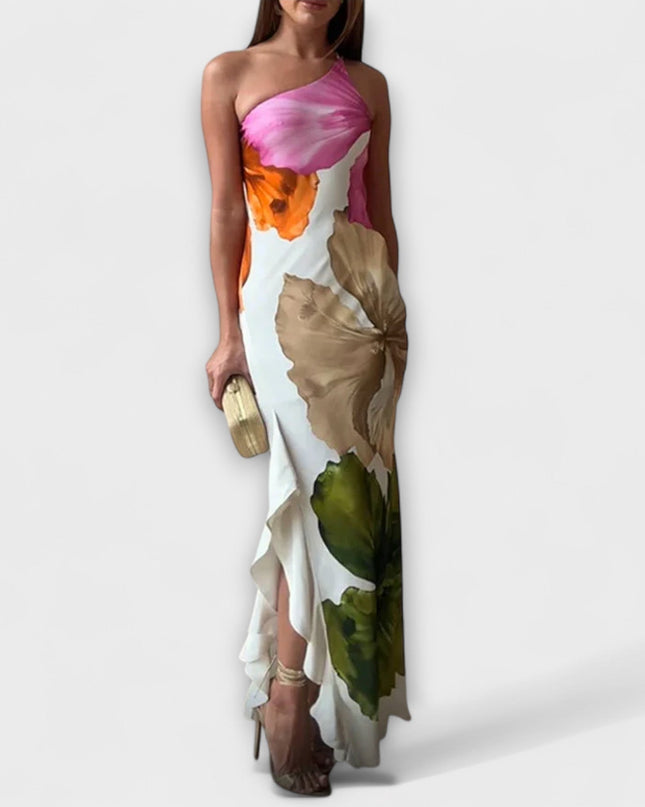 Waltraude - Elegantes Patchwork Maxi Kleid