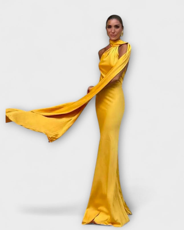 Anika - Schickes Off-Shoulder Halter Maxikleid