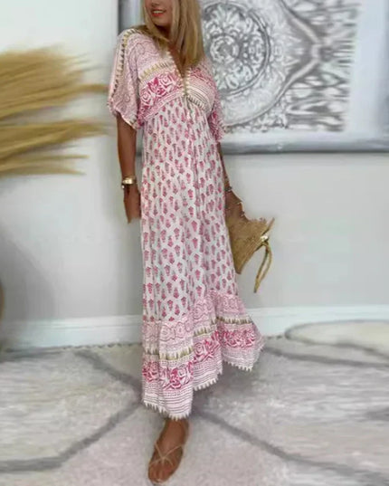 Bianca - Maxikleid mit Boho-Print