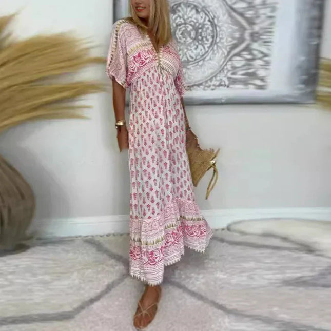 Bianca - Maxikleid mit Boho-Print