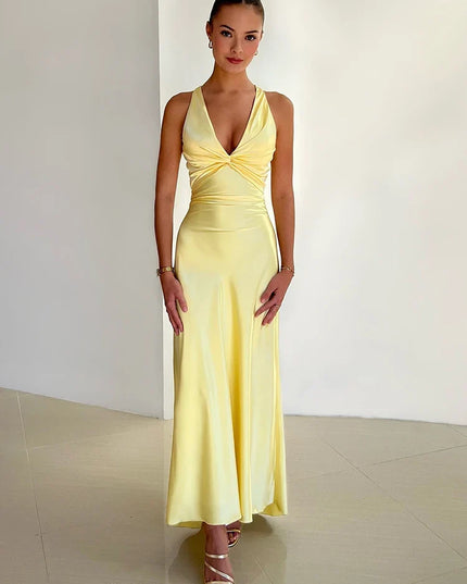 Melina – Satin Maxikleid