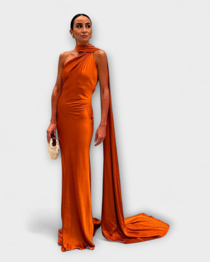 Anika - Schickes Off-Shoulder Halter Maxikleid