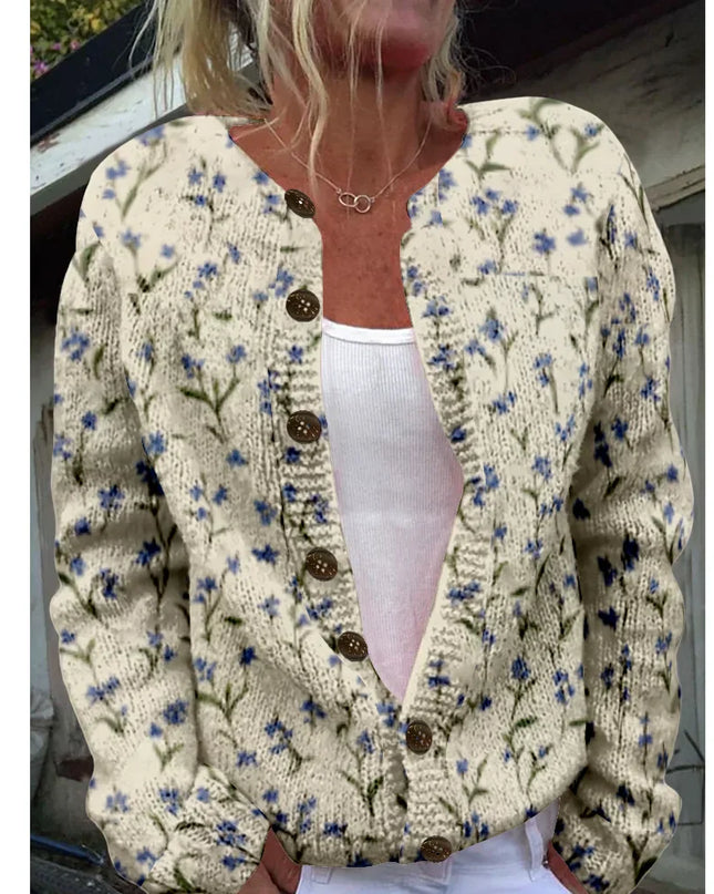 Odilie - Schicke Strickjacke mit Print