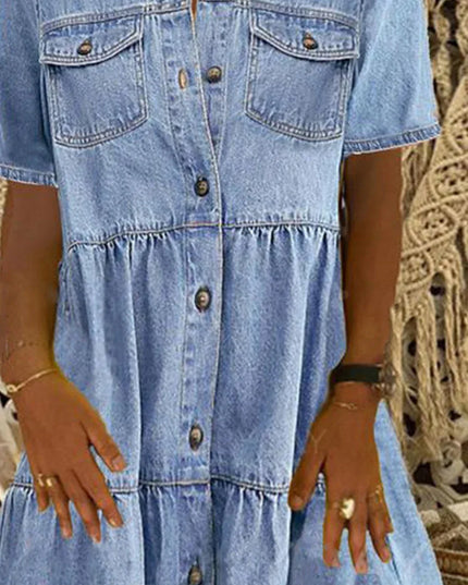 Gudrun - Boho Jeanskleid