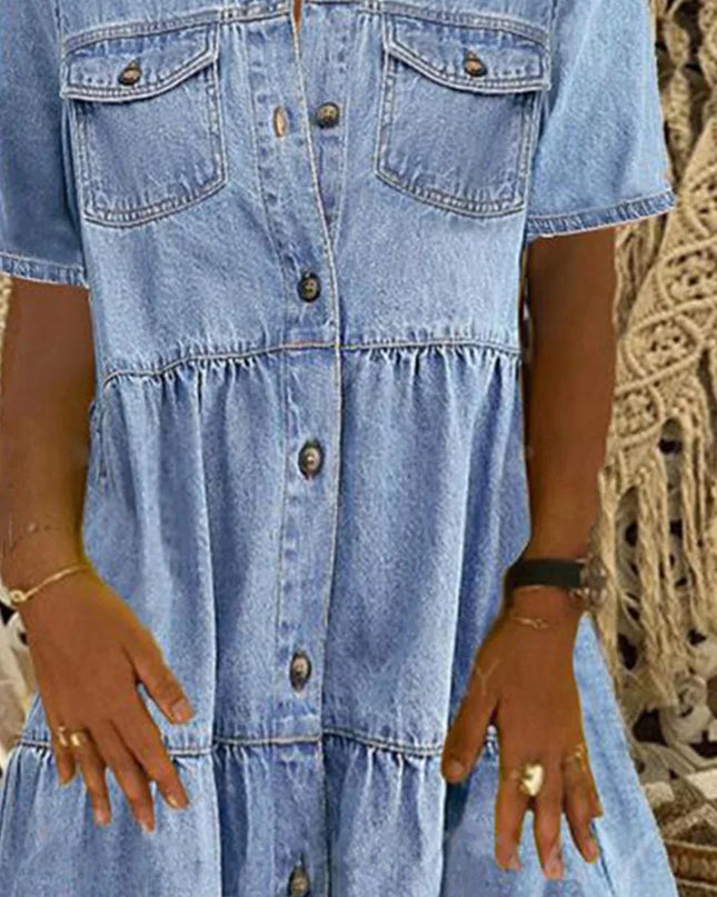 Gudrun - Boho Jeanskleid