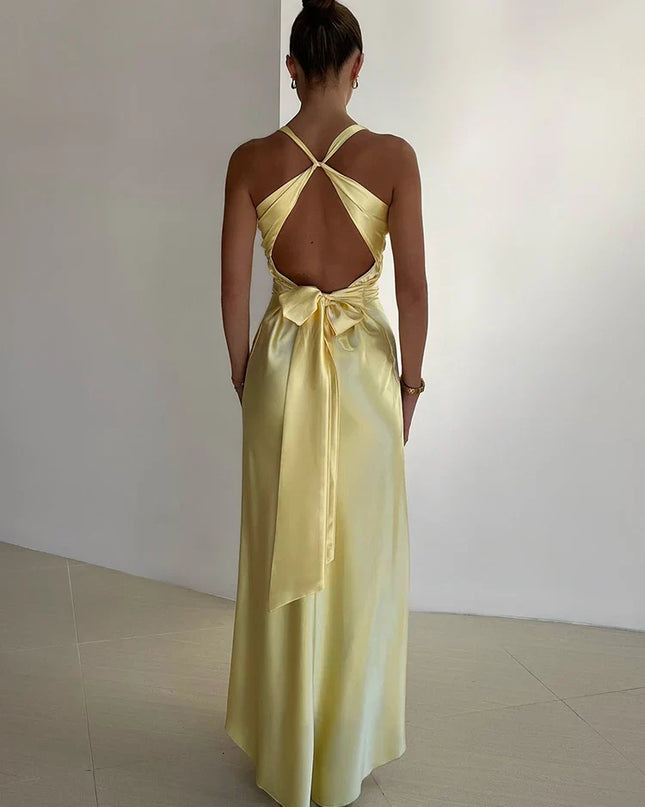 Melina – Satin Maxikleid