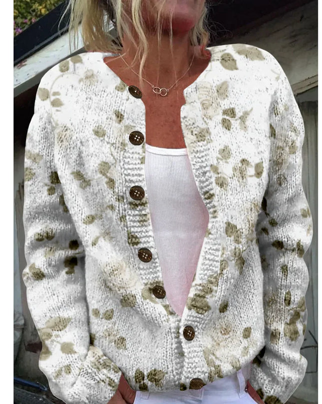 Elswyth - Schicke Strickjacke mit Print