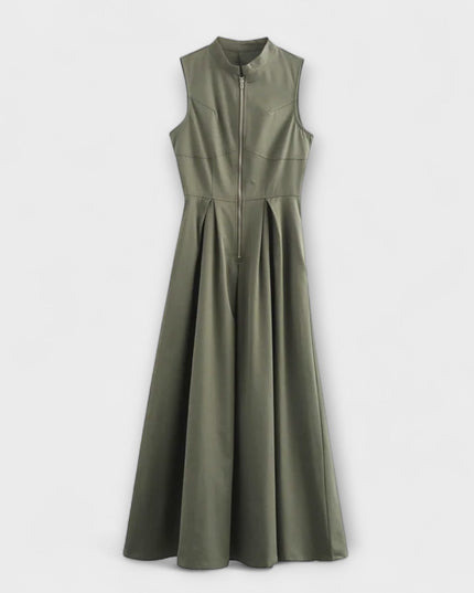 Eva - Ärmelloses Plissee Bodycon Midi Kleid