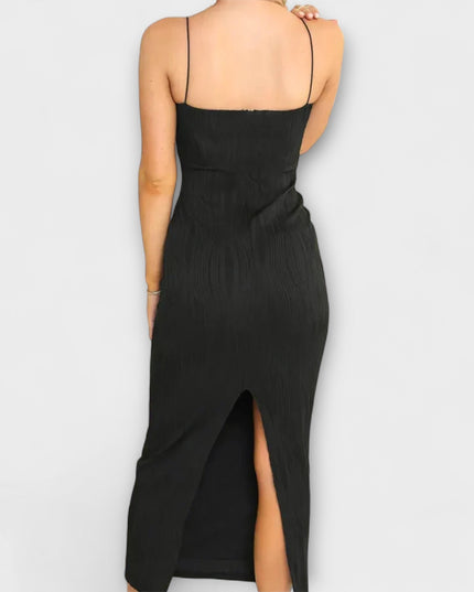 Hannah - Schickes ärmelloses gerafftes langes Kleid