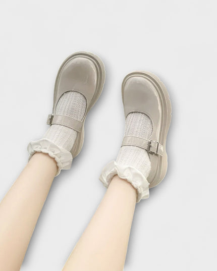 Pearl - Luxus Perlen Mary Jane Leder Schuhe