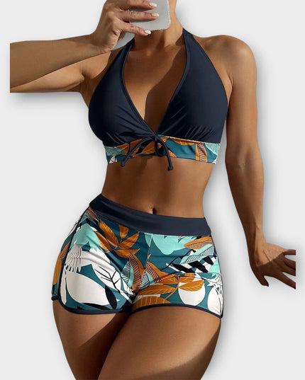 Carla - Hochtailliertes Halter-Bikini-Set