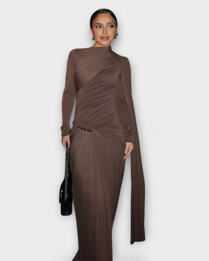 Doris - Langes Kleid mit Rollkragen