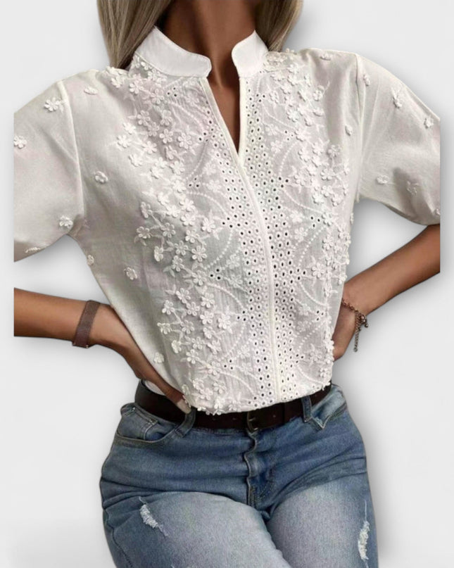Simone - Mila Bluse mit exquisiter Stickerei