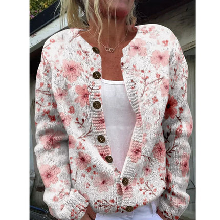 Ortrun - Schicke Strickjacke mit Print